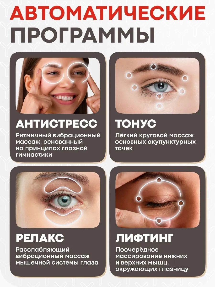 Автоматические программы массажной маски Yamaguchi Massage Eye Mask